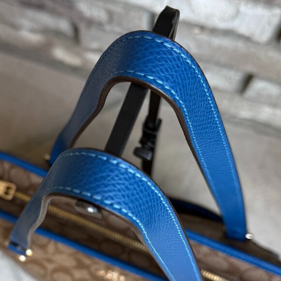 COACH SIGNATURE MONOGRAM CANVAS AND LEATHER TOTE Women's Shoulder Bag - Picture 6 of 16